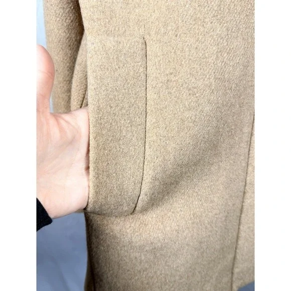 J.Crew Mercantile City Wool Blend Coat Size 8 Camel Tan Funnel Collar - Picture 5 of 13